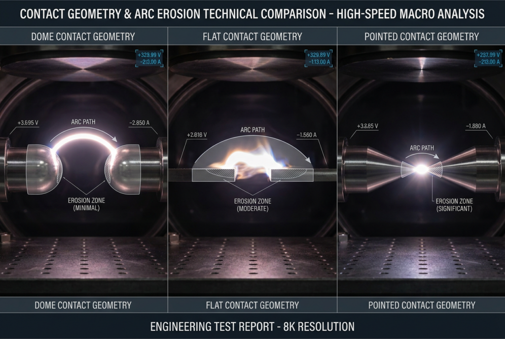 How Contact Geometry Influences Arc Erosion and Electrical Life