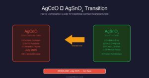 AgCdO to AgSnO2 transition guide for RoHS compliance in electrical contact manufacturing July 2025 deadline